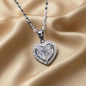 Dazzling Silver Heart Necklace